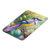 Paarse KuifJay Fantasie Vogel Magneet (Linkerzijde)
