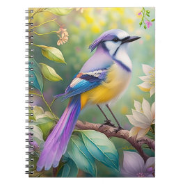 Paarse KuifJay Fantasie Vogel Notitieboek