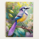 Paarse KuifJay Fantasie Vogel Planner (Voorkant)