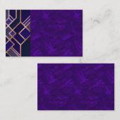 Paarse Kunst Deco China Visitekaartje van zijde (Voorkant / Achterkant)