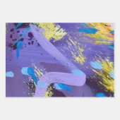 Paarse Kunst Inpakpapier Plat Vel Set van 3 (Voorkant 2)