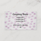 paarse kunst met schattige bloemen, op maat, dubbe visitekaartje (Achterkant)