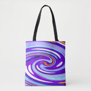 Paarse kunst mode tote bag