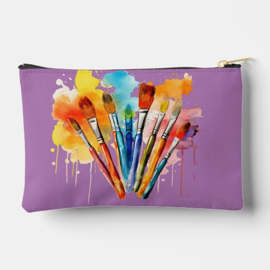 Paarse kunst thema potlood / toiletschool etui (Achterkant)
