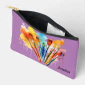 Paarse kunst thema potlood / toiletschool etui (Open)