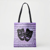 Paarse kunst verenigt bioscoopmaskers tote bag (Voorkant)