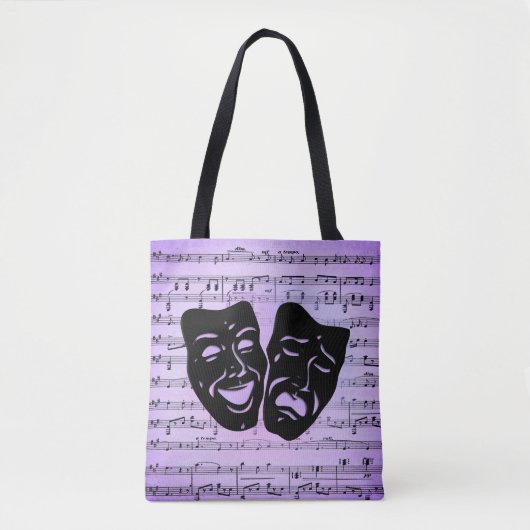 Paarse kunst verenigt bioscoopmaskers tote bag (Voorkant)