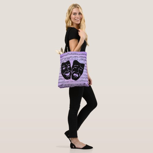 Paarse kunst verenigt bioscoopmaskers tote bag (Op model)
