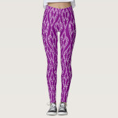 Paarse kunstbedden leggings (Voorkant)