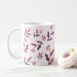 Paarse kunstbloem koffiemok