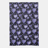 Paarse kunsten Artistieke Tekening Valentijn Dag Theedoek (Verticaal)