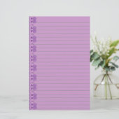 Paarse kunstgebitserij met deklaag briefpapier (Staand voorkant)