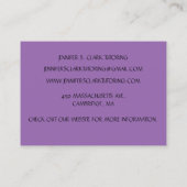 Paarse kunstleraar Tutor Educator Kunstklas Visitekaartje (Achterkant)