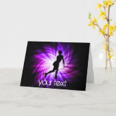 Paarse Kunstschaatsen Kaart (Gele Bloem)