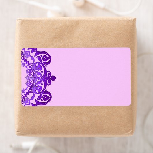 Paarse  kunstvlies, blanco grote etiketten (Insitu)