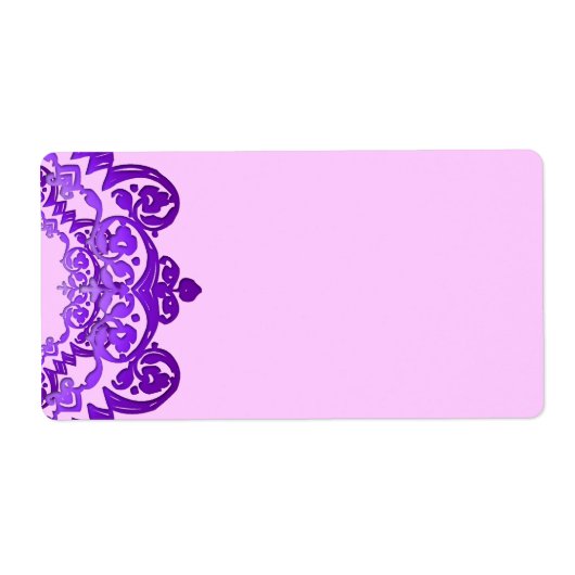Paarse  kunstvlies, blanco grote etiketten (Voorkant)