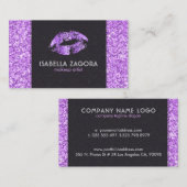 Paarse Kus & Paarse Glitter Visitekaartje (Voorkant / Achterkant)