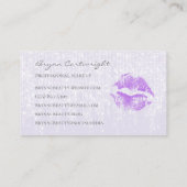 Paarse kussenlippen met subtiele Twinkle Lights ma Visitekaartje (Achterkant)