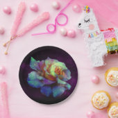 Paarse Kust Turquoise Roos Papieren Borden Bordje (Feest)