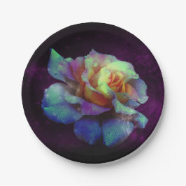 Paarse Kust Turquoise Roos Papieren Borden Bordje