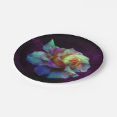 Paarse Kust Turquoise Roos Papieren Borden Bordje (Gekanteld)