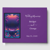 paarse kust vibe bruiloft gastenboek (Voorkant)