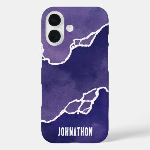 Paarse kustgetijden iPhone 16 hoesje