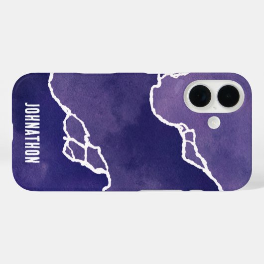 Paarse kustgetijden Case-Mate iPhone case (Achterkant (horizontaal))