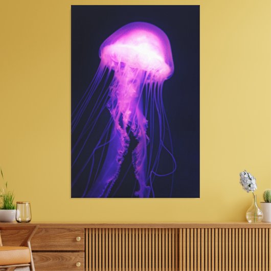Paarse kwal en Blue Ocean Canvas Print (Insitu (Woonkamer))