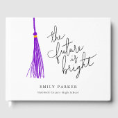 Paarse kwastje De toekomst is helder Afstuderen Gastenboek (Voorkant)
