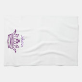 Paarse kweekJouw tekst Theedoek (Horizontaal)