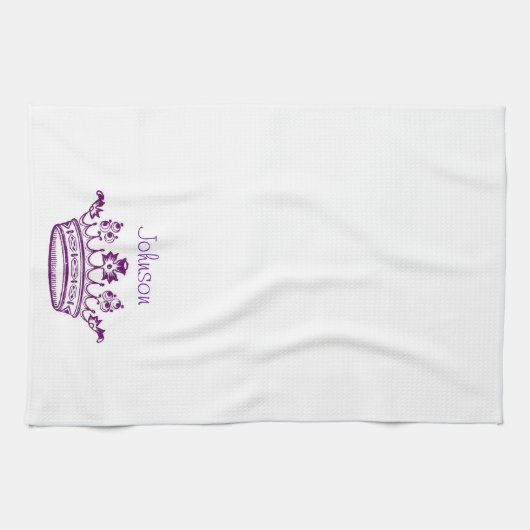 Paarse kweekJouw tekst Theedoek (Horizontaal)