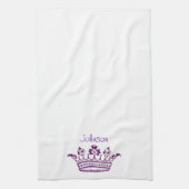 Paarse kweekJouw tekst Theedoek (Verticaal)