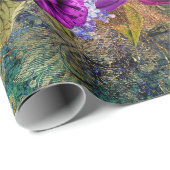 Paarse kweekvijver met bloemen cadeaupapier (Rol Hoek)