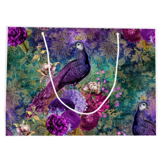 Paarse kweekvijver met bloemen groot cadeauzakje (Achterkant)