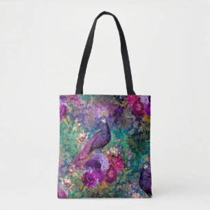 Paarse kweekvijver met bloemen tote bag