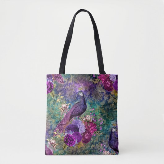 Paarse kweekvijver met bloemen tote bag (Voorkant)