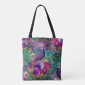 Paarse kweekvijver met bloemen tote bag (Achterkant)
