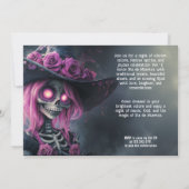 💀 Paarse La Calavera in pet met bloemen Kaart (Achterkant)