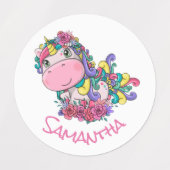 Paarse labels van de Unicorn-partij (Design 1)