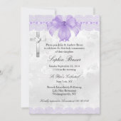 Paarse Lace Bow Eerste Heilige Communie Kaart (Voorkant)