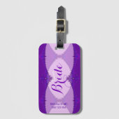 Paarse Lace Country Style Team Bride Luggage Bagagelabel (Voorkant (verticaal))