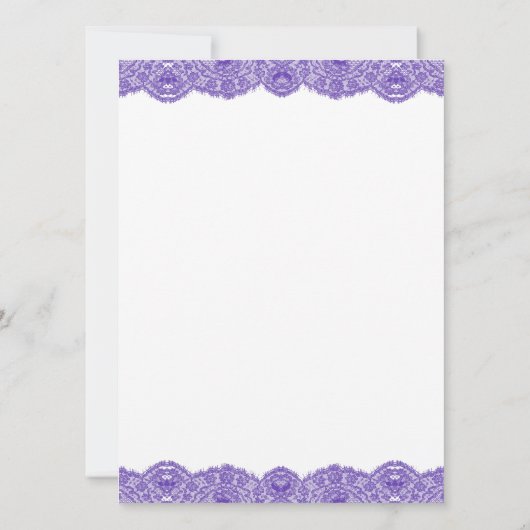 Paarse Lace Cross First Heilige Communie Kaart (Achterkant)