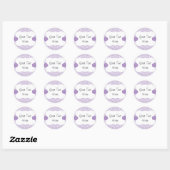 Paarse Lace Flower Cup cake Toppers/Labels/Sticker Ronde Sticker (Vel)
