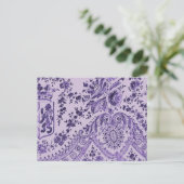 Paarse Lace Flowers Briefkaart (Staand voorkant)