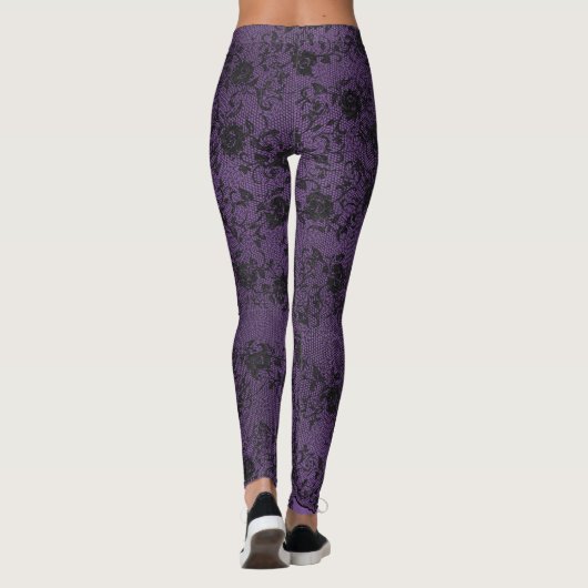 Paarse Lace Leggings (Achterkant)