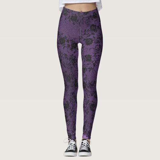 Paarse Lace Leggings (Voorkant)
