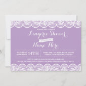 Paarse Lace Lingerie Bridal Shower Kaart (Voorkant)