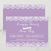 Paarse Lace Lingerie Bridal Shower Kaart (Voorkant / Achterkant)