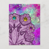 PAARSE LACE-STROMEN EN KLEURSTONEN BRIEFKAART (Voorkant)